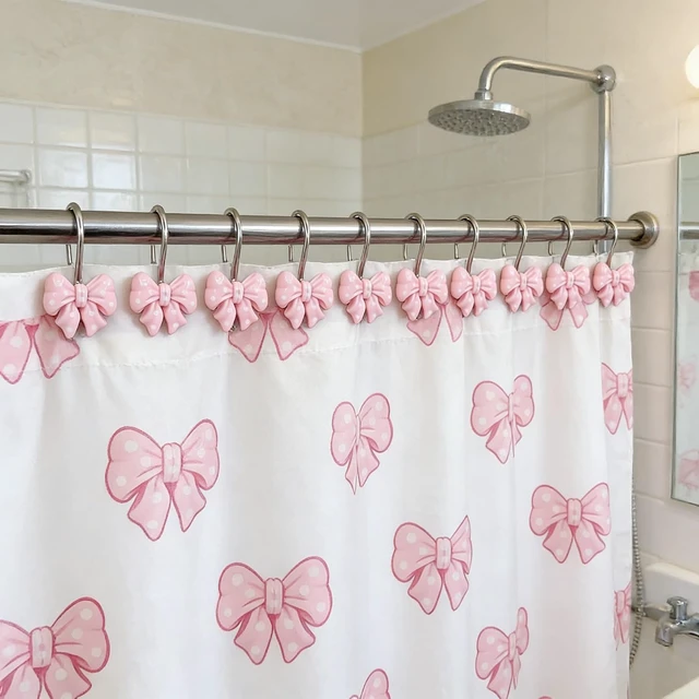 Alt view image 5 of 7 - Home Fashion Pink Shower Curtain Rings Pack of 12