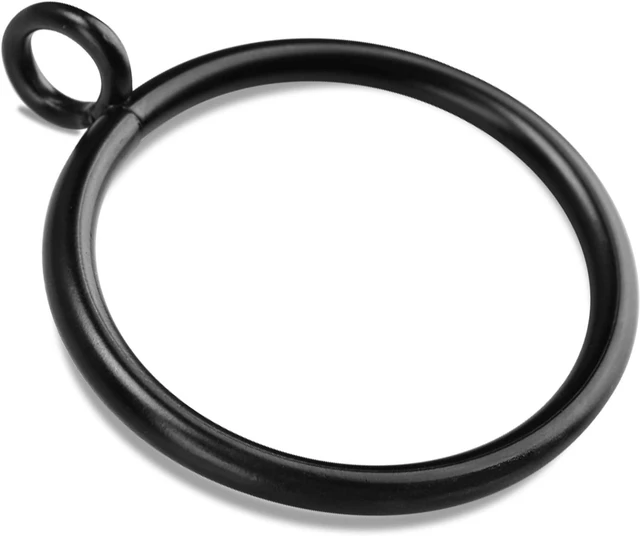 Main image of Curtains Ring with Eyelet Apply for Up to 1 1/4-inch Curtain Rod (1.5 Inch Drapery Rings), 40 PCS Black Curtain Rings