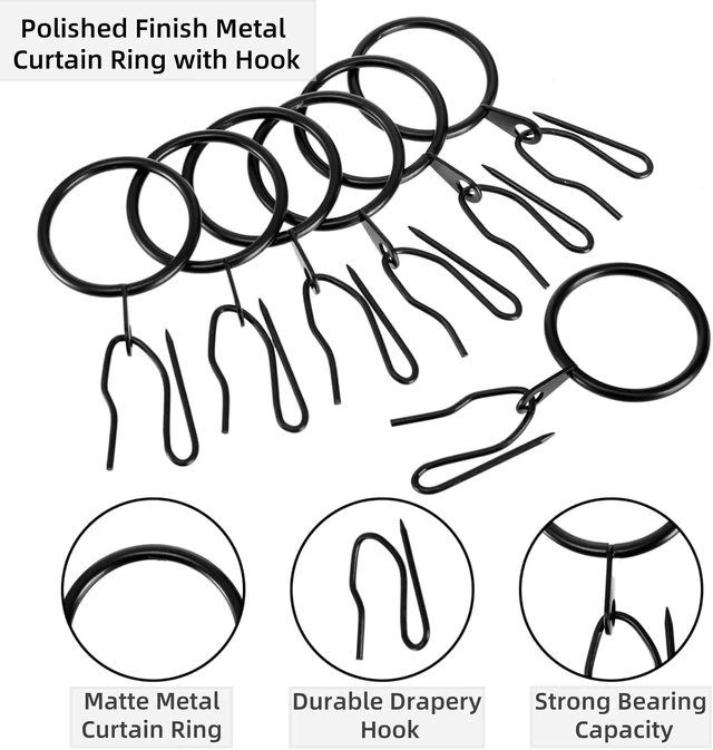 Alt view image 4 of 7 - 1.18 Inch Internal Diameter, 100 Pieces Metal Drapery Curtain Rings