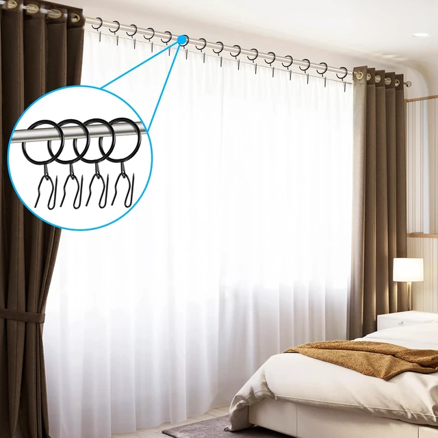 Alt view image 6 of 7 - 1.18 Inch Internal Diameter, 100 Pieces Metal Drapery Curtain Rings