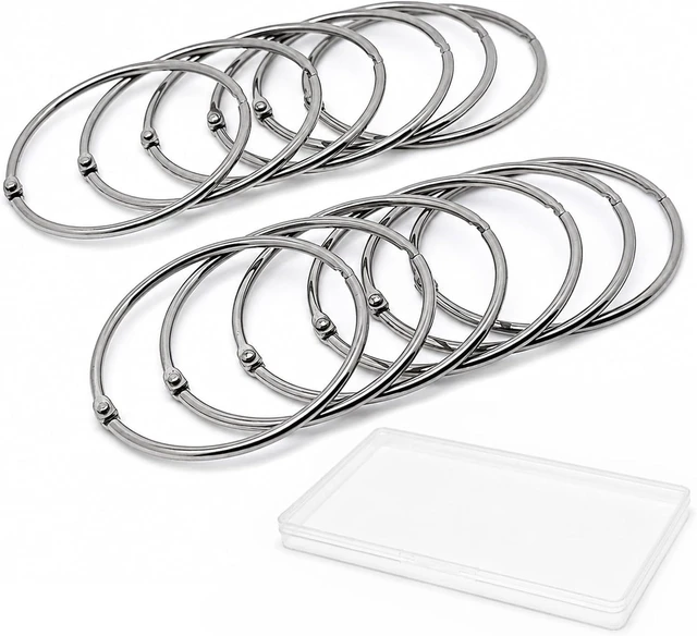 Main image of 24PCS 304 Stainless Steel Shower Curtain Rings Rustproof 2.3 Inch