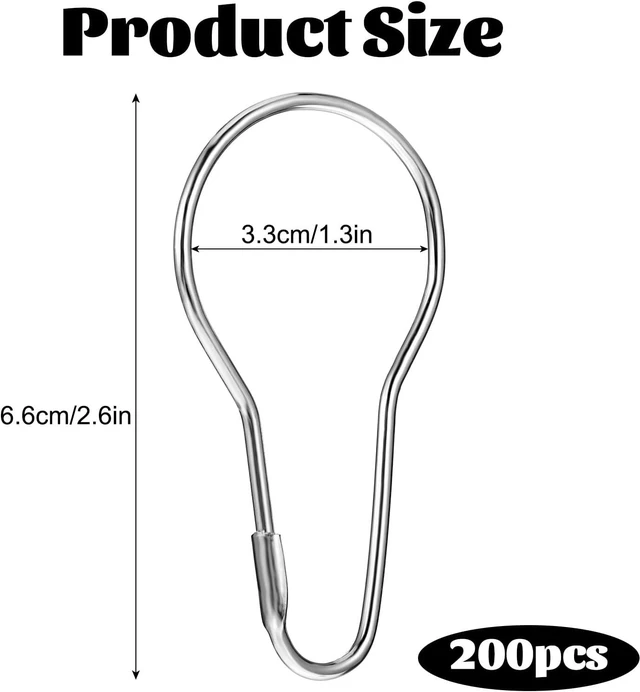 Alt view image 2 of 7 - Rust-Proof Metal Bathroom Curtain Rings for Bathroom Shower Rods CurtainsSilver, 200 PCS Shower Curtain Hooks
