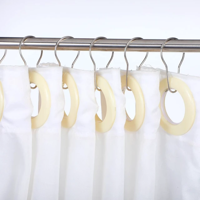 Alt view image 7 of 7 - Rust-Proof Metal Bathroom Curtain Rings for Bathroom Shower Rods CurtainsSilver, 200 PCS Shower Curtain Hooks