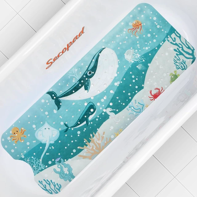 Main image of Whales, 40" x 16", Cute Tub Mat, Bathtub Mat Non Slip