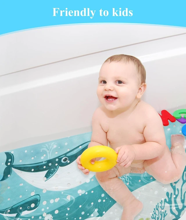 Alt view image 2 of 6 - Whales, 40" x 16", Cute Tub Mat, Bathtub Mat Non Slip