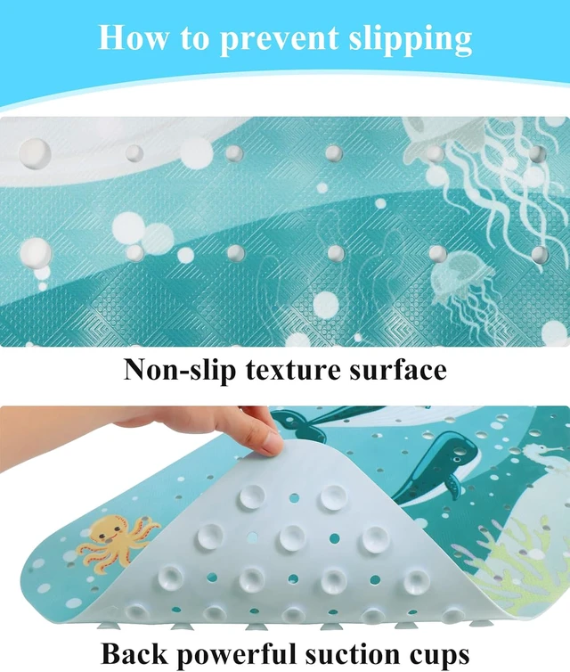 Alt view image 3 of 6 - Whales, 40" x 16", Cute Tub Mat, Bathtub Mat Non Slip