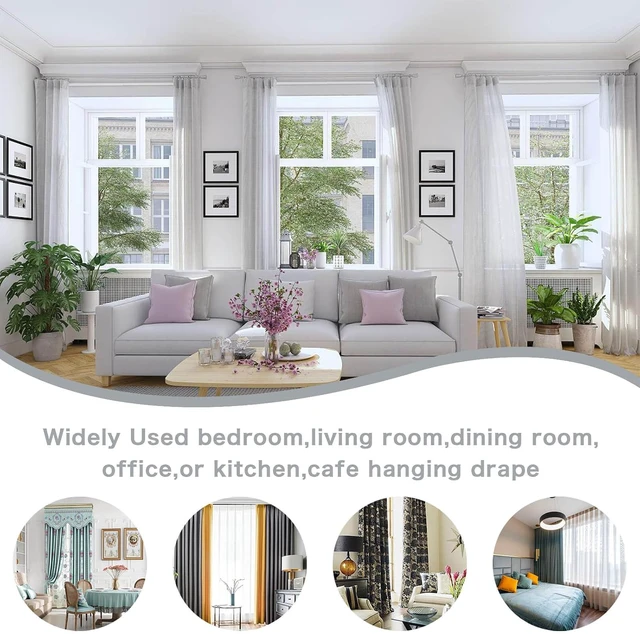 Alt view image 7 of 7 - Shower Curtain Rings 24pcs Silver, 1.5inch Heavy Duty Rustproof Metal Drapery Rings, Openable Curtain Rings with Eyelets