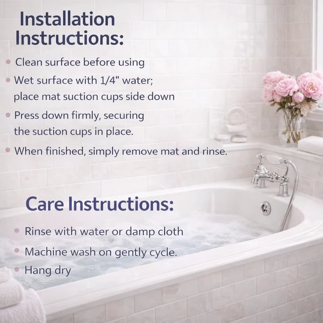 Alt view image 6 of 6 - Non Slip Bath Tub Mat for Shower Safety