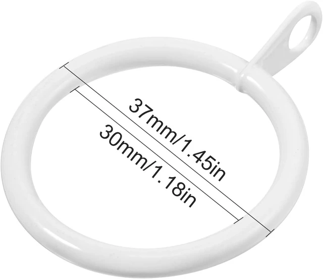 Alt view image 3 of 6 - 1.18in, White, 40 Pcs 0.98/1.18/1.69" Inner Curtain Rings with Eyelets