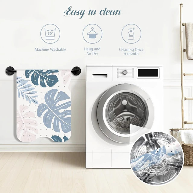 Alt view image 5 of 7 - Boho Leaves, Blue Bath Mat for Tub Non Slip-40x16 Inch