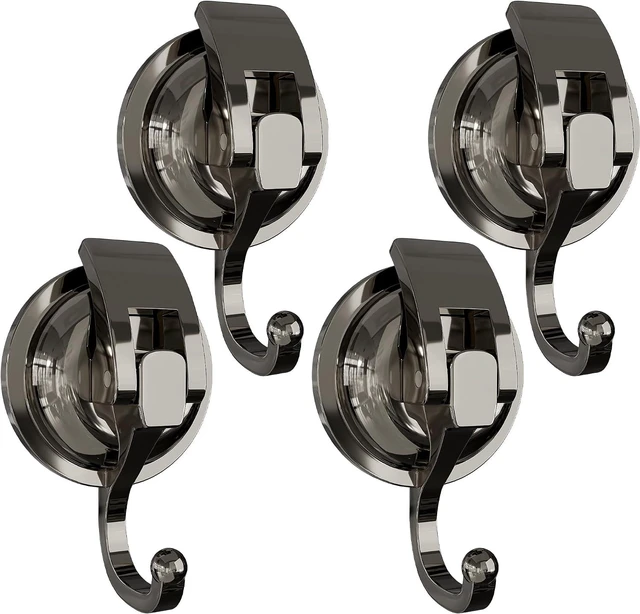 Main image of 6 Pack, Gun Silver, Super Suction, Heavy Duty Vacuum Suction Cup Hooks