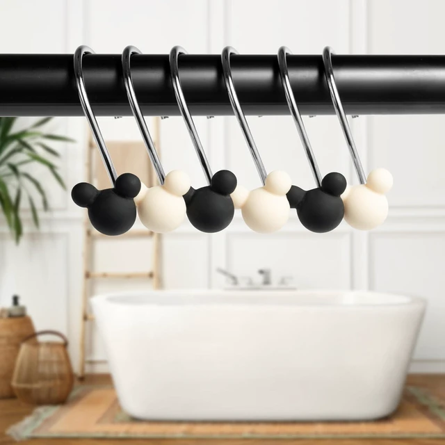 Main image of 12Pcs Cute Mouse Shower Curtain Hook Decorative Ring for Bathroom