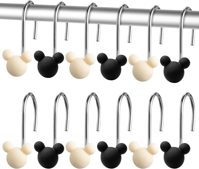 Alt view image 2 of 6 - 12Pcs Cute Mouse Shower Curtain Hook Decorative Ring for Bathroom