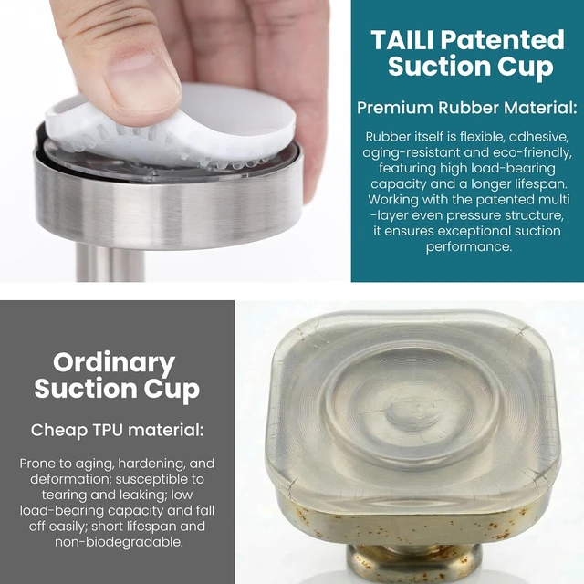 Alt view image 6 of 7 - Silver, 2 Pack Heavy-Duty Suction Cup Razor Holder for Shower