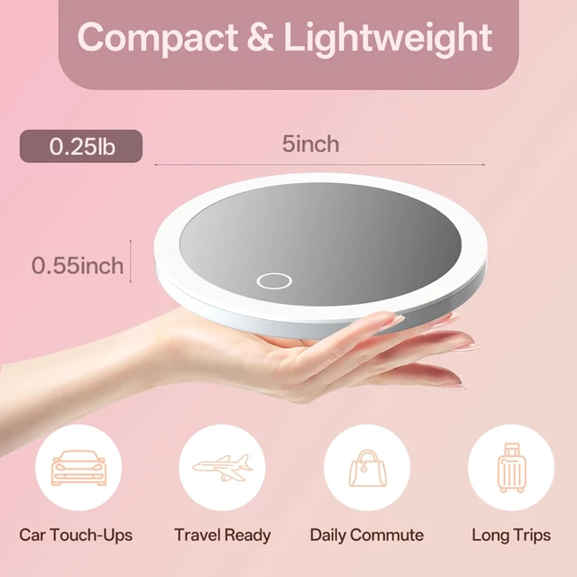 Alt view image 2 of 7 - Rechargeable, 3 Suction Cups, 40X Travel Magnifying Makeup Mirror with Lights