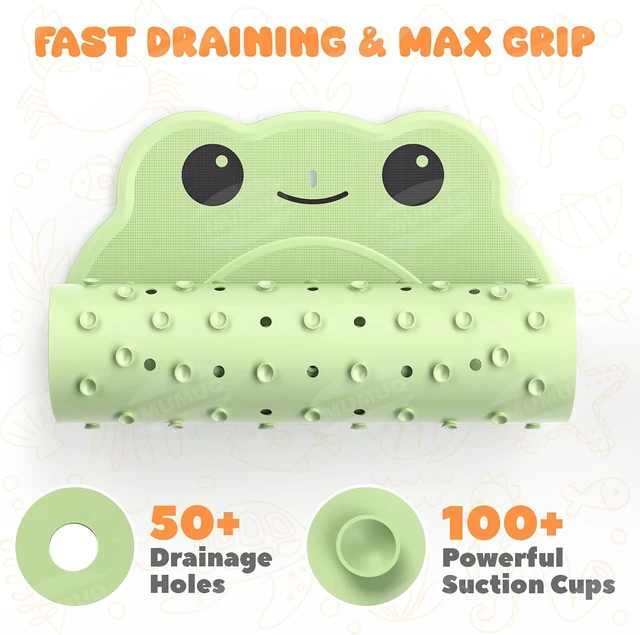 Alt view image 2 of 7 - Baby Bath Mat for Tub Non Slip 30"x18" Soft Rubber Shower Mat for Kids