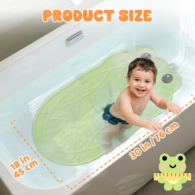 Alt view image 3 of 7 - Baby Bath Mat for Tub Non Slip 30"x18" Soft Rubber Shower Mat for Kids