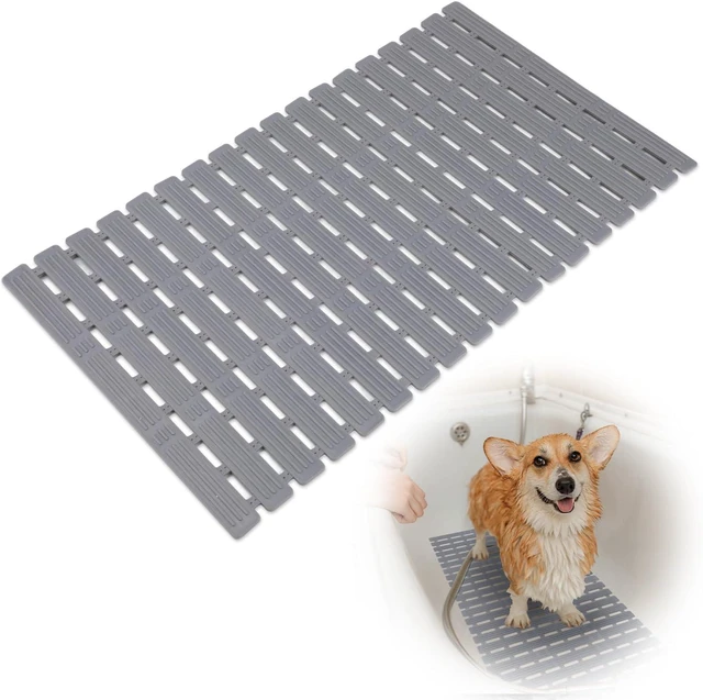 Main image of Grey S, 26.8 x 15.7 in, Non-Slip Shower Pad, Dog Bath Mat for Tub