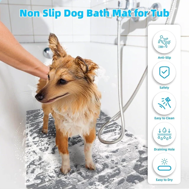Alt view image 2 of 7 - Grey S, 26.8 x 15.7 in, Non-Slip Shower Pad, Dog Bath Mat for Tub