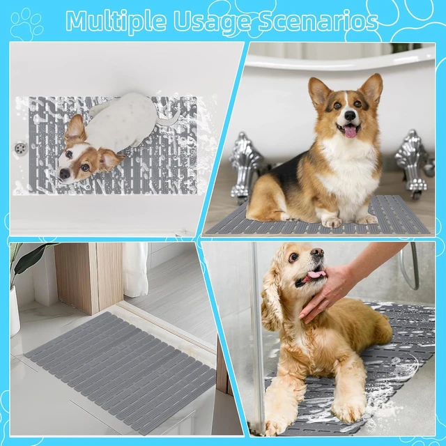 Alt view image 7 of 7 - Grey S, 26.8 x 15.7 in, Non-Slip Shower Pad, Dog Bath Mat for Tub