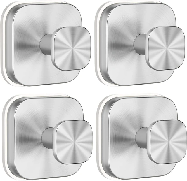 Main image of Reusable Suction Cup Wreath Hanger for Christmas Wreaths-Silver(4 Pack), Coat, Robes, Smooth Doors to Hang Towels, Glass Windows, Heavy Duty Shower Hooks for Bathroom Wall, Suction Cup Hooks for Showe