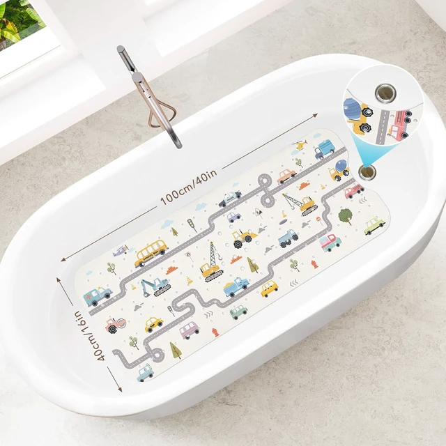 Alt view image 2 of 7 - Car and Road, Baby Bath Mat for Tub Non Slip-40x16 Inch