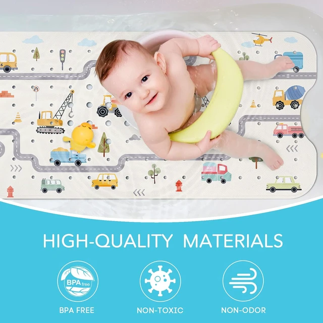 Alt view image 4 of 7 - Car and Road, Baby Bath Mat for Tub Non Slip-40x16 Inch