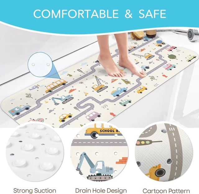 Alt view image 5 of 7 - Car and Road, Baby Bath Mat for Tub Non Slip-40x16 Inch