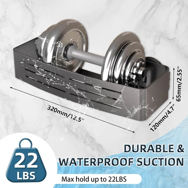 Alt view image 7 of 7 - Gray, Bathroom Organizer, Shower Shelf, Suction Cup Shower Caddy