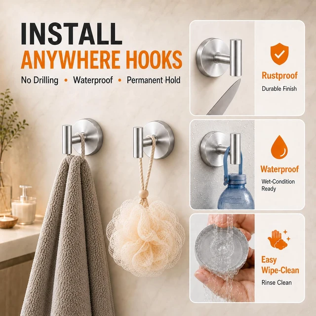 Alt view image 2 of 7 - Wreath Hanger for Glass Door, 2026 Heavy Duty Suction Cup Hooks