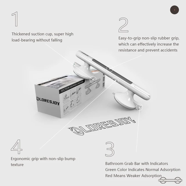 Alt view image 3 of 7 - Shower Handles for Elderly Suction