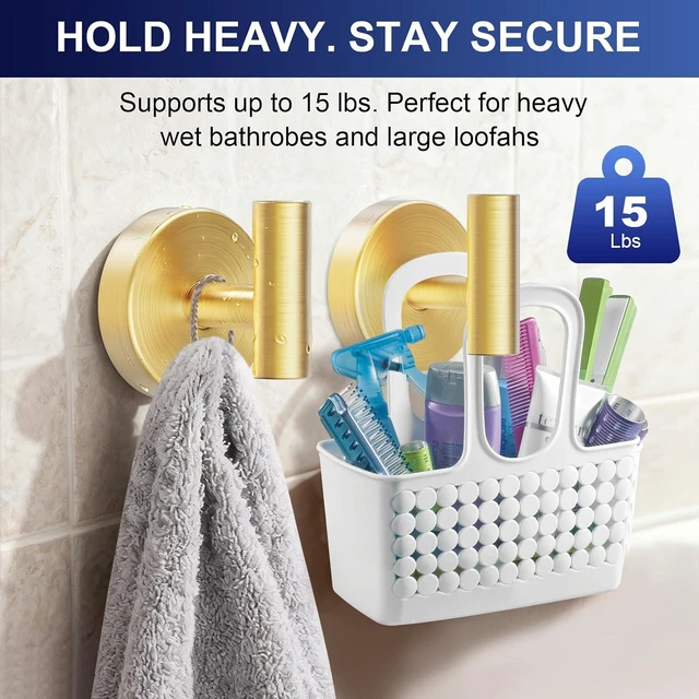 Alt view image 3 of 7 - Suction Cup Hooks for Shower & Towel Hooks for Bathroom