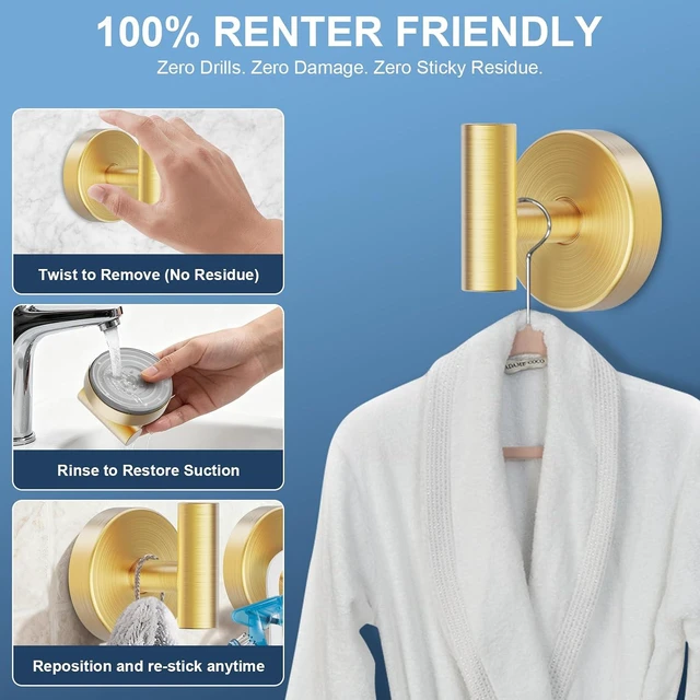 Alt view image 4 of 7 - Suction Cup Hooks for Shower & Towel Hooks for Bathroom