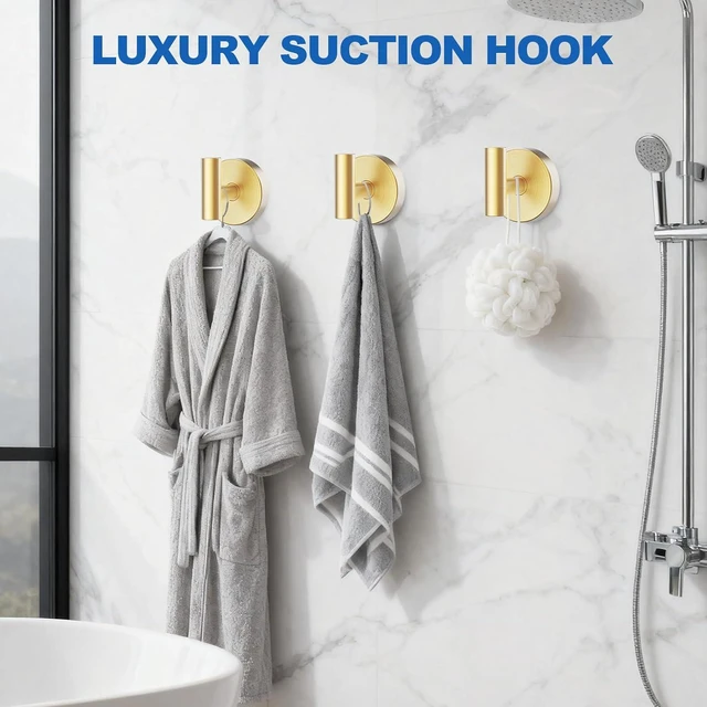 Alt view image 6 of 7 - Suction Cup Hooks for Shower & Towel Hooks for Bathroom