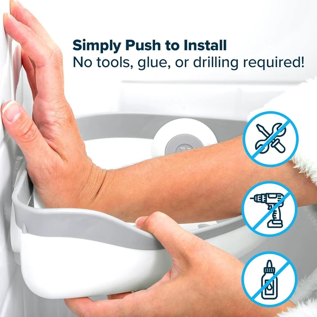 Alt view image 3 of 7 - White, Holds Up To 22 lbs, Corner Suction Cup Shower Caddy