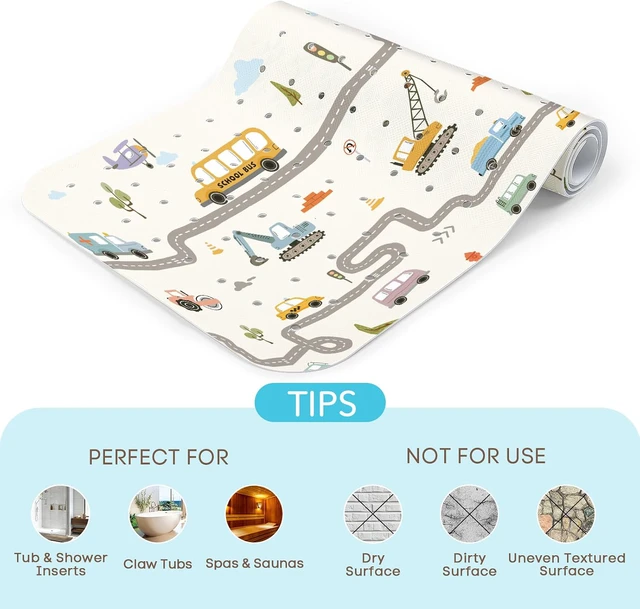 Alt view image 7 of 7 - Car and Road, Baby Bath Mat for Tub Non Slip-40x16 Inch