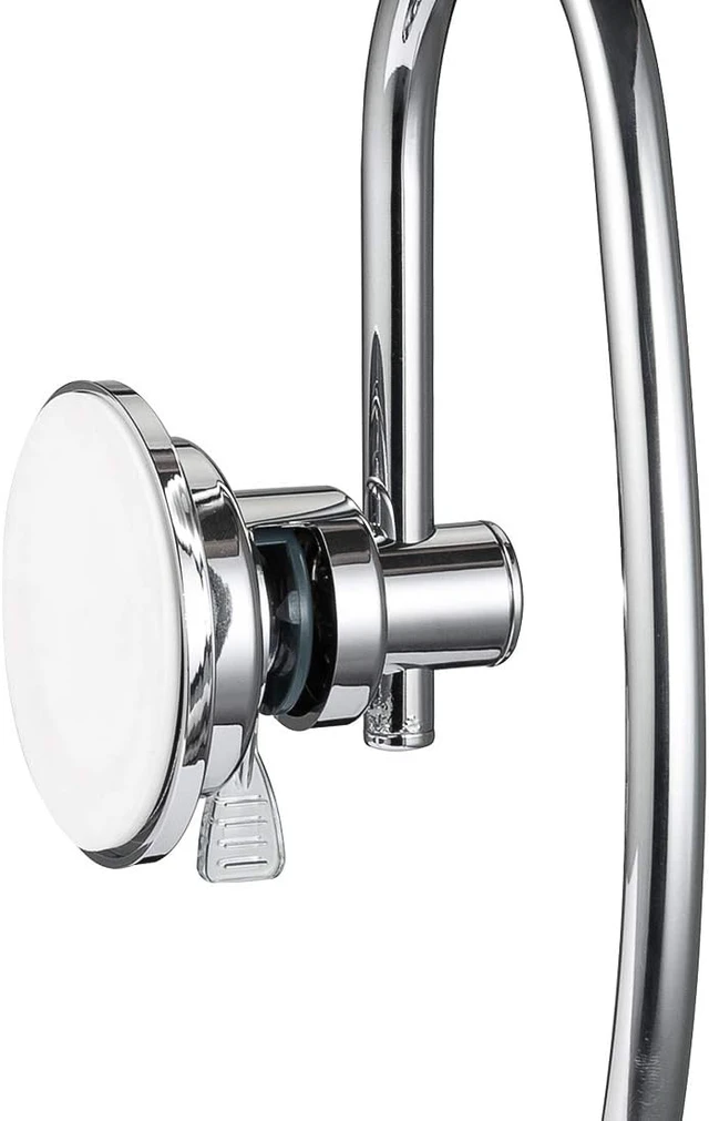 Alt view image 3 of 7 - Chrome, Bath Shower Towel Ring, Vacuum Suction Cup Towel Holder