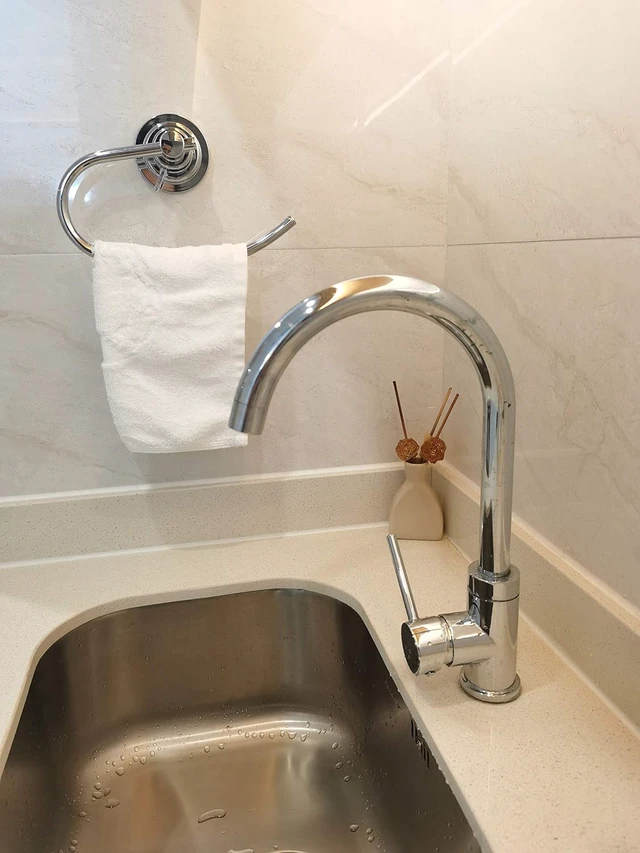 Alt view image 5 of 7 - Chrome, Bath Shower Towel Ring, Vacuum Suction Cup Towel Holder