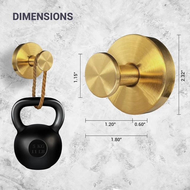 Alt view image 3 of 7 - Towel Holder, Mirror Hook Hanging Robe, Glass Door, Tile Bathroom Kitchen Wall, Removable Hanger, No Drill, Strong Suction, Gold - Stainless Steel, Suction Cup Hooks for Shower - 4 Pack