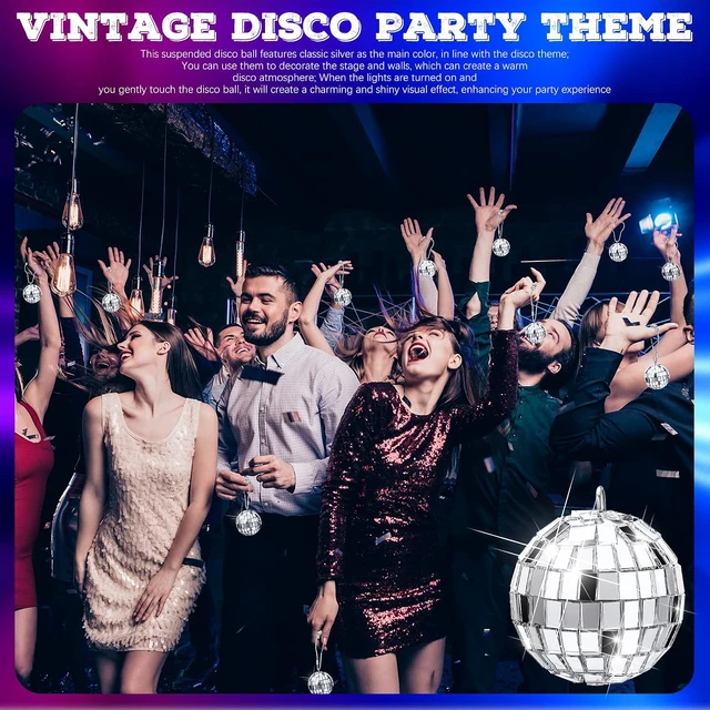 Alt view image 6 of 6 - 70s Theme Party, 12 Pcs Mirror Disco Ball Party Shower Curtain Hooks