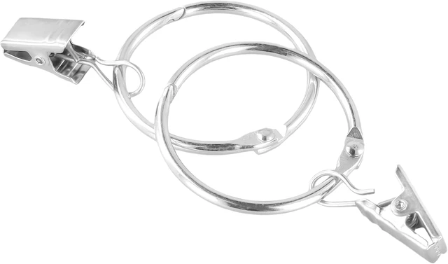 Alt view image 4 of 7 - Bathroom, Living Room, Rustproof Curtain Ring Hooks for Bedroom, Openable Metal Drapery Rod Rings with Hooks, 60 Pcs 1.26 Inch Silver Curtain Rings with Clips