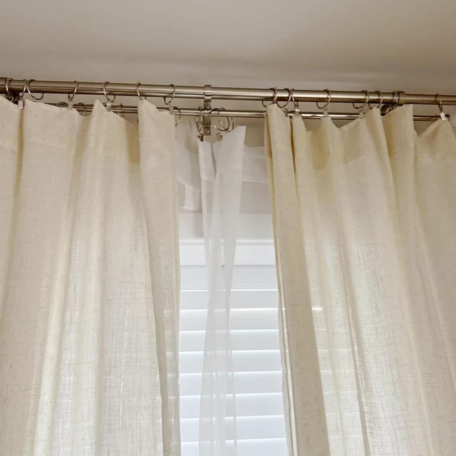 Alt view image 7 of 7 - Bathroom, Living Room, Rustproof Curtain Ring Hooks for Bedroom, Openable Metal Drapery Rod Rings with Hooks, 60 Pcs 1.26 Inch Silver Curtain Rings with Clips