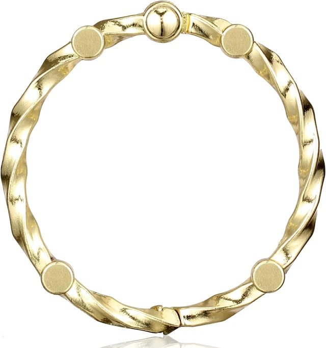 Alt view image 2 of 7 - Set of 12 Premium Metal Shower Rings Hangers HK5# Circle Ring Design, Brass Rustproof Decorative Shower Hooks for Bathroom Shower Curtain Rods, Gold Shower Curtain Rings