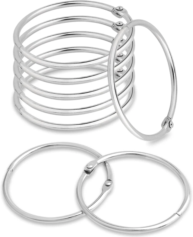 Main image of Silver, Metal Ring for Shower Curtain - 2Inch, 50 Pack Shower Curtain Rings Rust Proof Curtain Hook for Bathroom Shower Rod