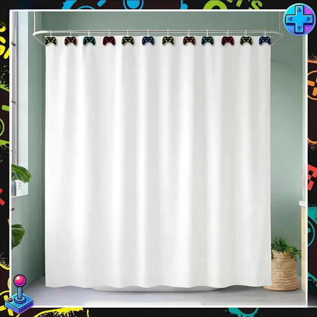 Alt view image 6 of 6 - 12 Pcs Game Shower Curtain Hooks Video Game Controller Decorative Shower Curtain Hangers Rust Hooks Rings for Bathroom Rods Curtains Bedroom Restroom Decoration