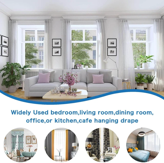 Alt view image 7 of 7 - Shower Curtain Rings 24pcs Black, 1.25inch Heavy Duty Rustproof Metal Drapery Rings, Openable Curtain Rings with Eyelets