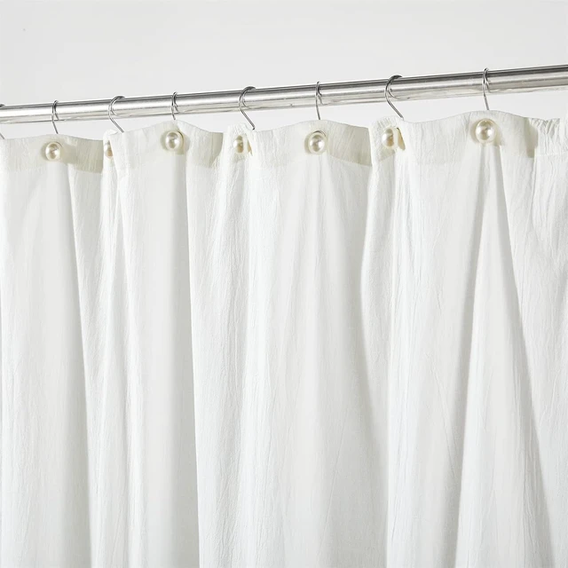 Alt view image 5 of 7 - Ivory Artifical Pearl and Rustproof Metal Unique Cute Shower Hooks for Country Farmhouse Shabby Chic Shower Curtain Bathroom Decor, Elegant Pearl Decorative Shower Curtain Hooks Rings 12PCS