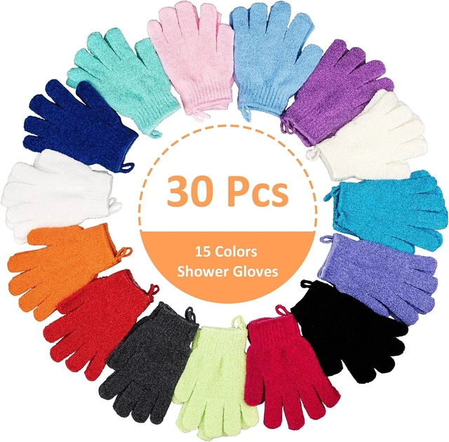 Alt view image 2 of 7 - Gentle Dead Skin Removal Tool for Men and Women, Deep Scrubbing Body Mitts with Hanging Loop for Shower & Spa, Bath Exfoliating Gloves