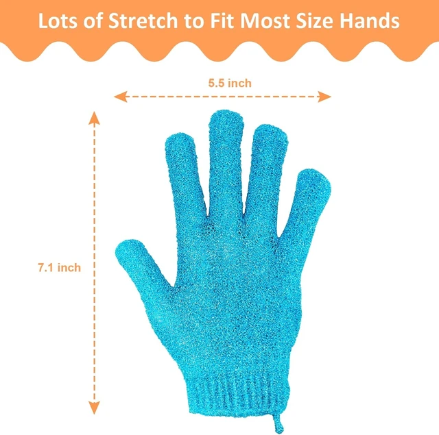 Alt view image 3 of 7 - Gentle Dead Skin Removal Tool for Men and Women, Deep Scrubbing Body Mitts with Hanging Loop for Shower & Spa, Bath Exfoliating Gloves