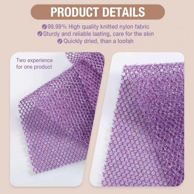 Alt view image 7 of 7 - Long African Net Sponge Set Exfoliating Scrub